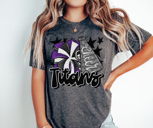 Titans Cheer (megaphone - purple/silver/black) - DTF