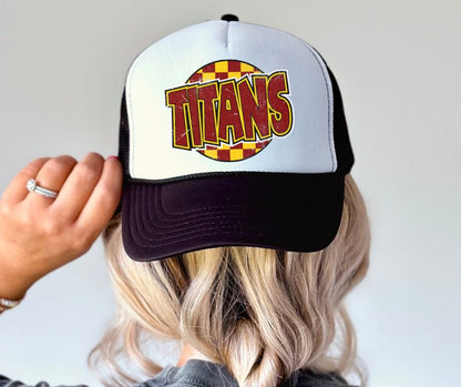 Titans - Maroon/Yellow Gold (Mascot - Funky Checkered) - DTF