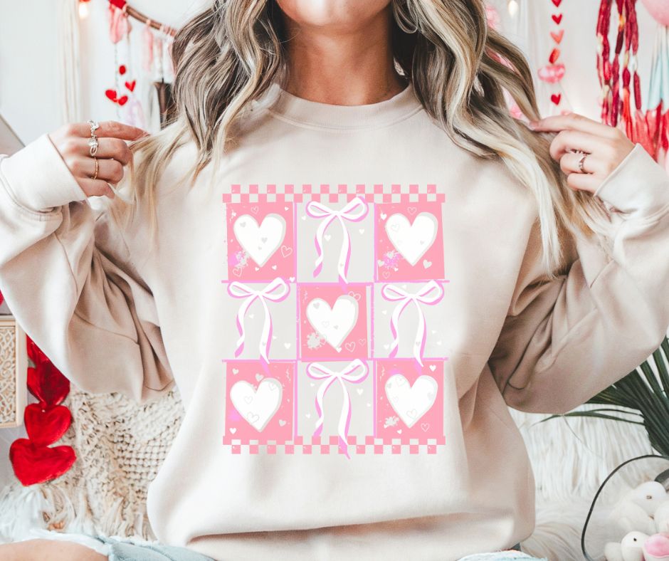 Valentine Checkerboard (Pink/White) - DTF