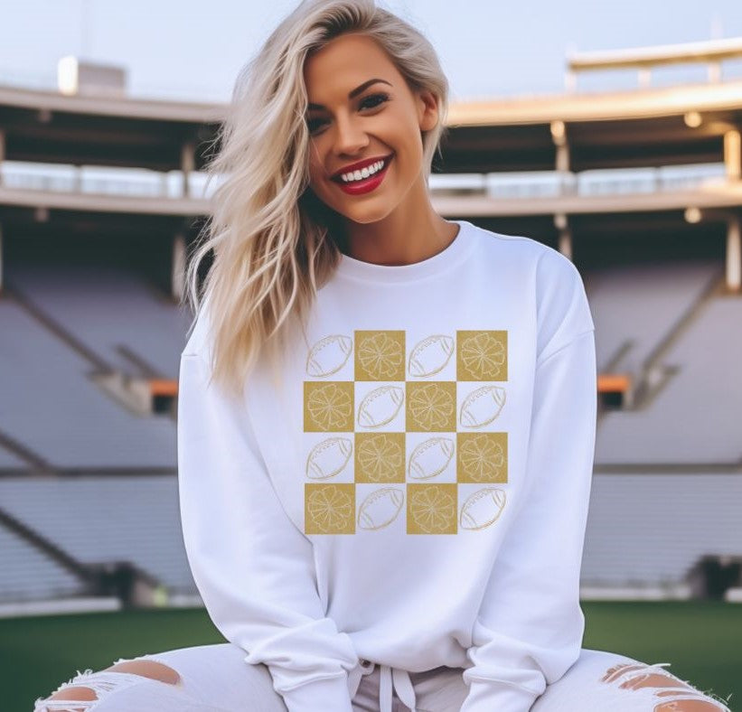 Football Checkerboard (Vegas Gold) - DTF