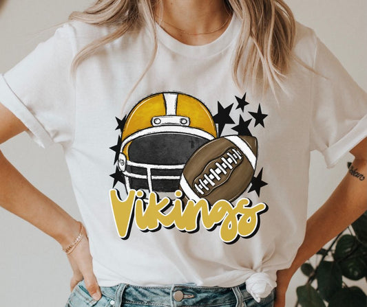 Vikings Mascot (stars -  gold helmet) - DTF