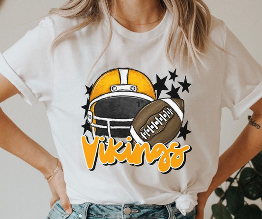 Vikings Mascot (stars -  yellow gold helmet) - DTF