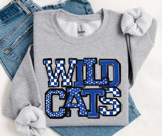 Wildcats - Royal Blue Mix (So Sporty Mascot) - DTF