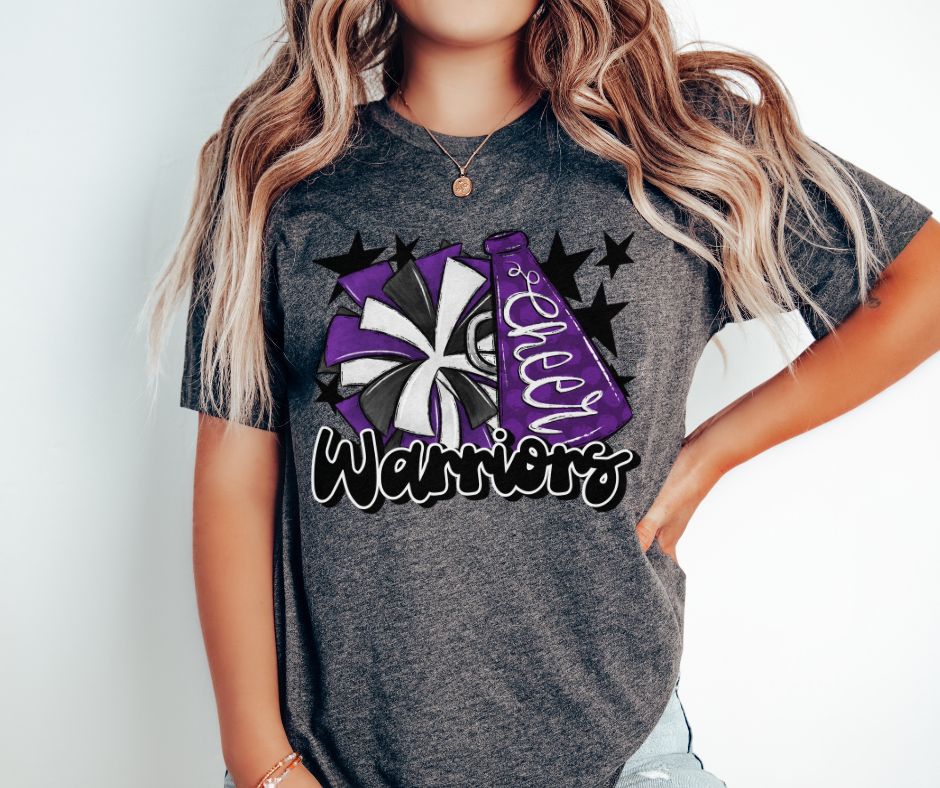 Warriors Cheer (megaphone - purple/black) - DTF