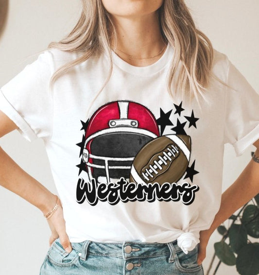 Westerners Mascot (stars - black and red helmet) - DTF