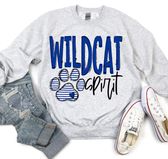 Team Go Spirit Wildcat (Paw Print - Royal Blue) - DTF