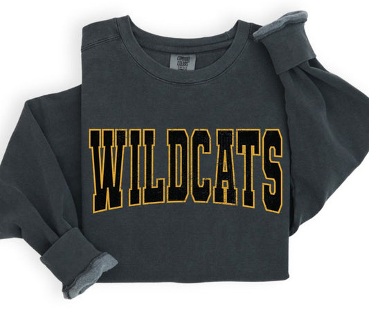 Wildcats (Outlined Arch - Black/Yellow Gold) - DTF