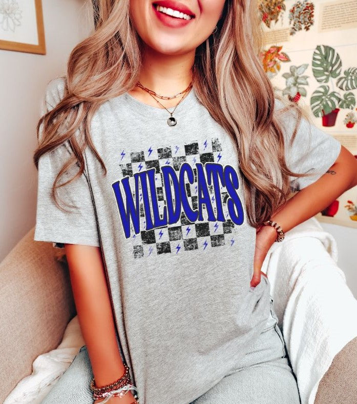 Wildcats checkerboard (blue/black) - DTF