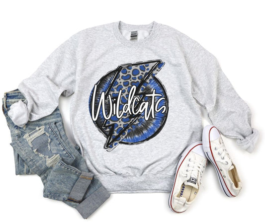 Wildcats (Royal Blue leopard - Doodle bolt/Tie dye) - DTF