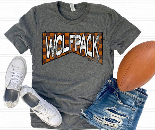 Wolfpack - TX Orange/Brown (Checked Banner) - DTF