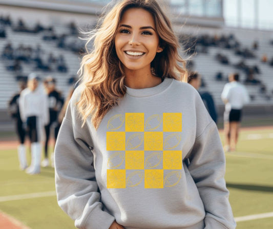 Football Checkerboard (Yellow Gold) - DTF