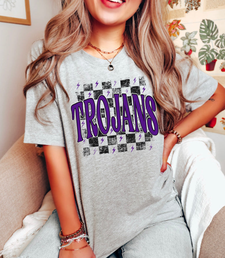 Trojans checkerboard (purple/black) - DTF