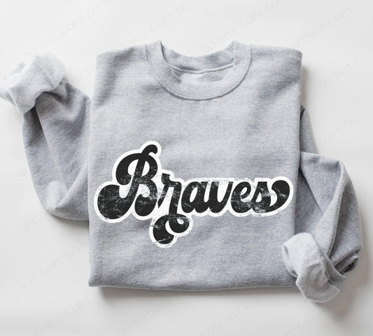 Braves (retro black and white) - DTF