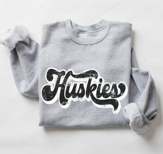 Huskies (retro black and white) - DTF