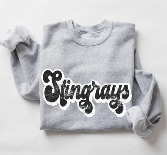 Stingrays (retro black and white) - DTF