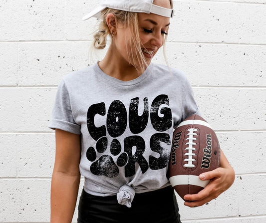 Cougars Mascot (black) - DTF