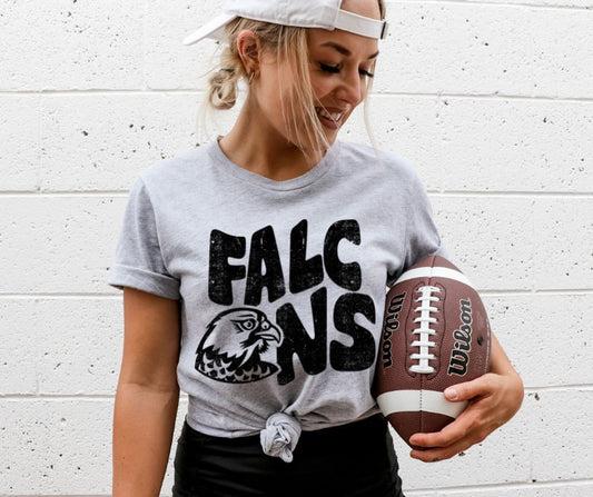 Falcons Mascot (black) - DTF