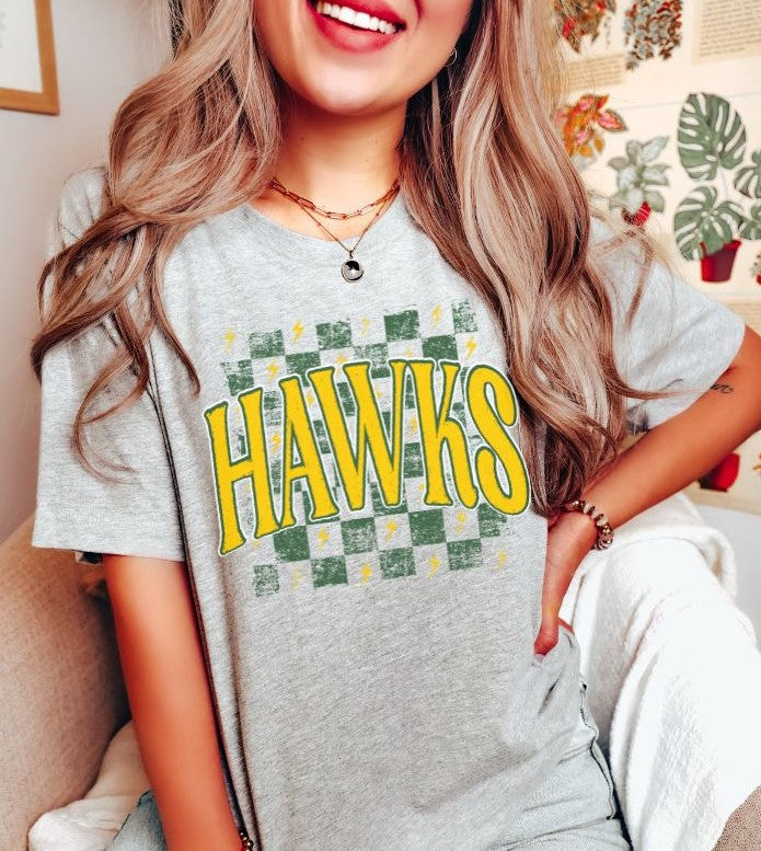 Hawks checkerboard (green/gold) - DTF