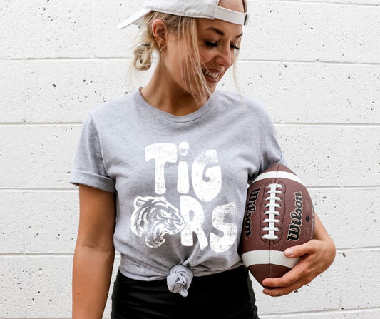 Tigers Mascot (white) - DTF