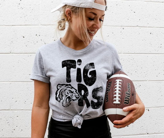 Tigers Mascot (black) - DTF