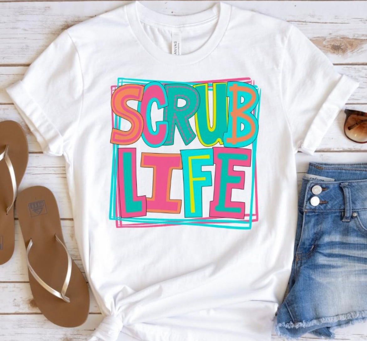 Scrub Life (doodle letters) - DTF